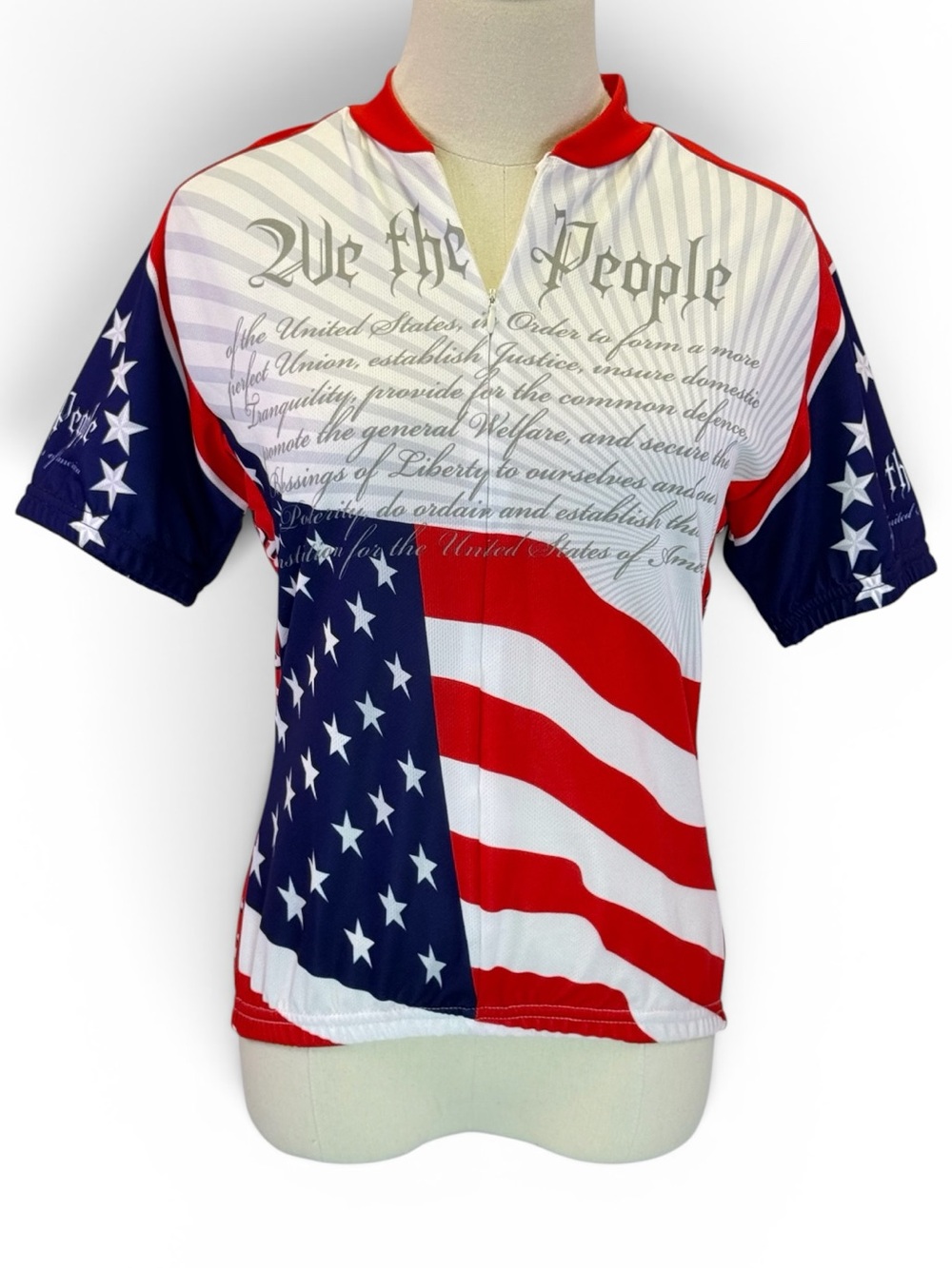 World Jersey's Women's We the People Cycling Jersey American Flag Size M